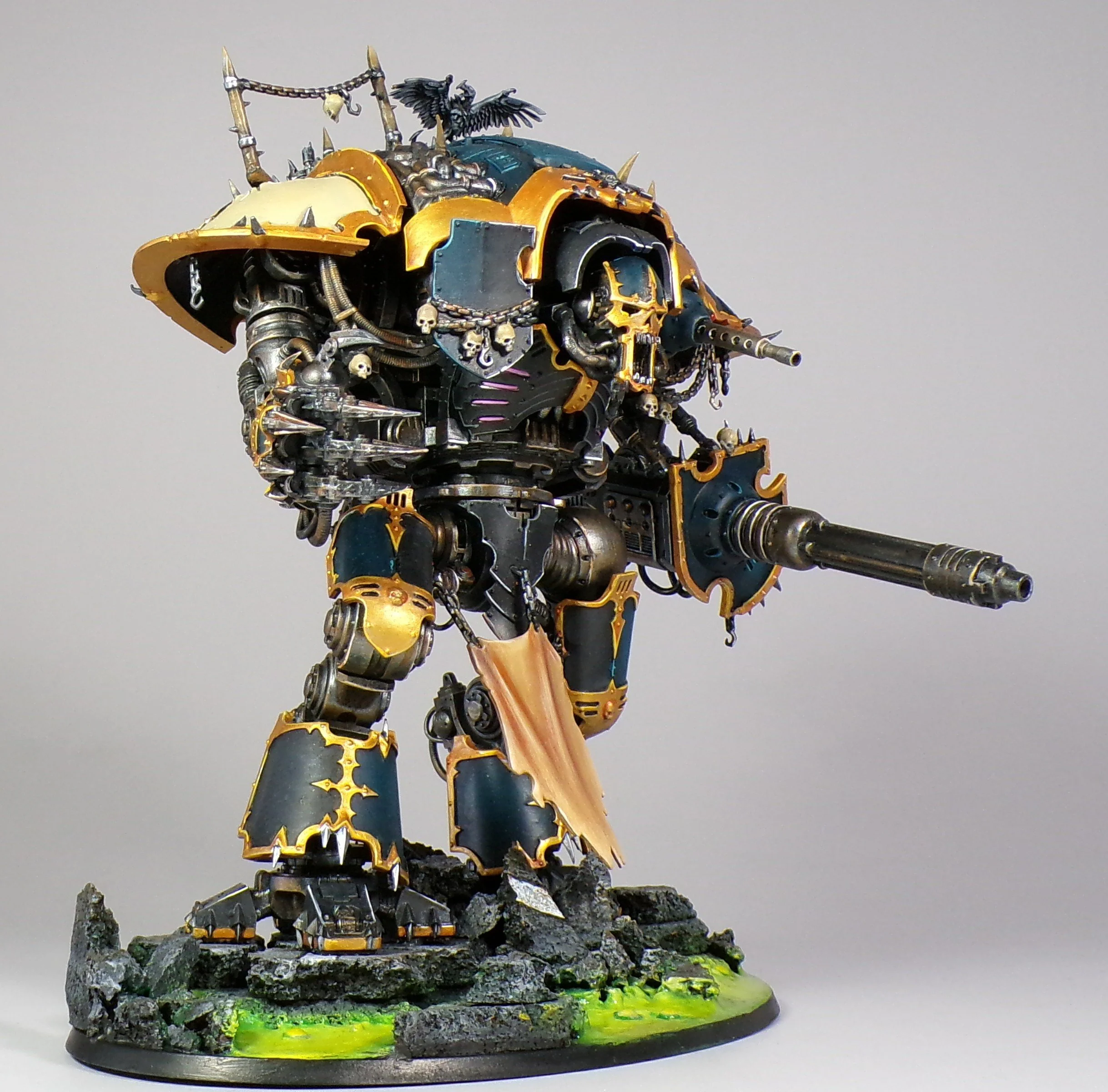 Chaos Knights with Bubbling Green Chaos Bases (Warhammer 40k